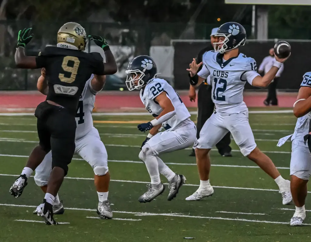 Loyola High quarterback JC Rising throws the ball during the...