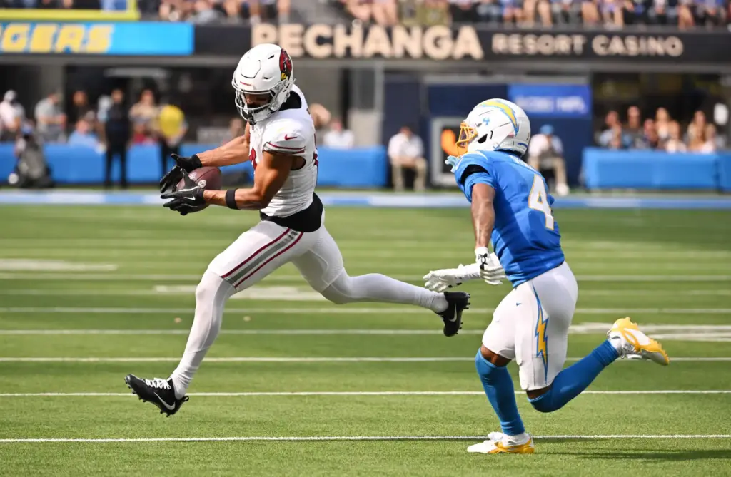 Arizona Cardinals wide receiver Michael Wilson (14) catches a pass...