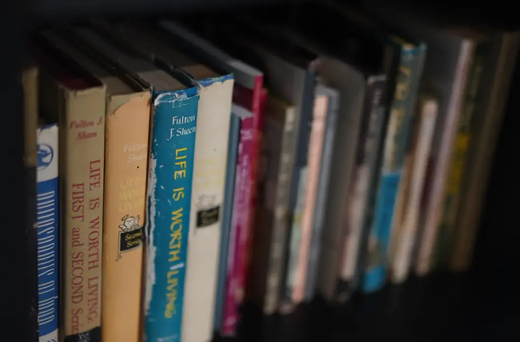 Books written by the late Archbishop Fulton Sheen at the Sheen Museum.