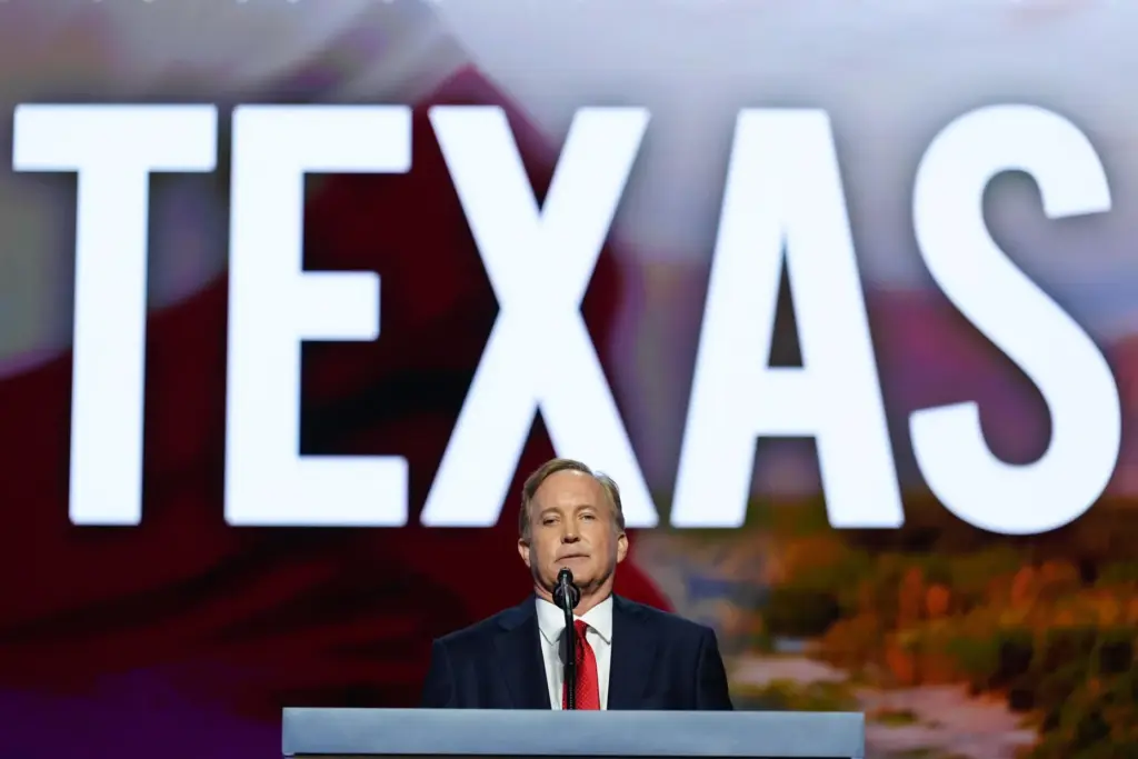 Republican U.S. Senate candidate Texas Attorney General Ken Paxton speaks...