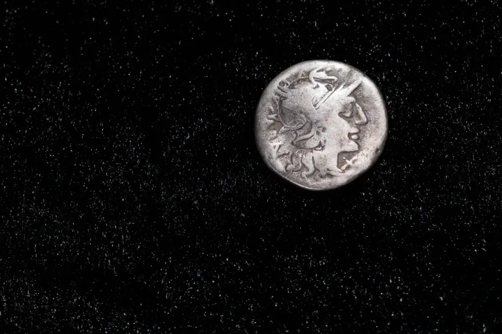 A Roman coin dating from 148 B.C.