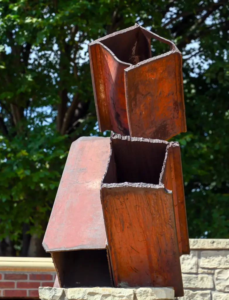Three piece of twisted steel from the World Trade Center...