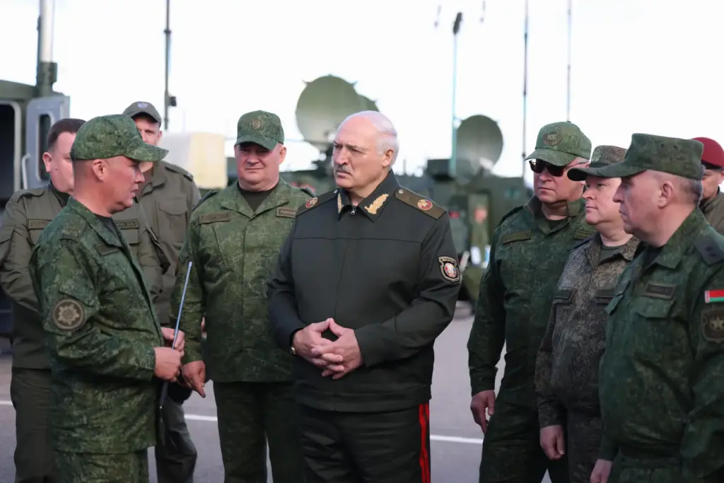 In this photo, released by Belarusian Presidential Press Service, Belarusian...