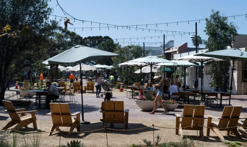 Work is being finished at the Promenade on Forest in...
