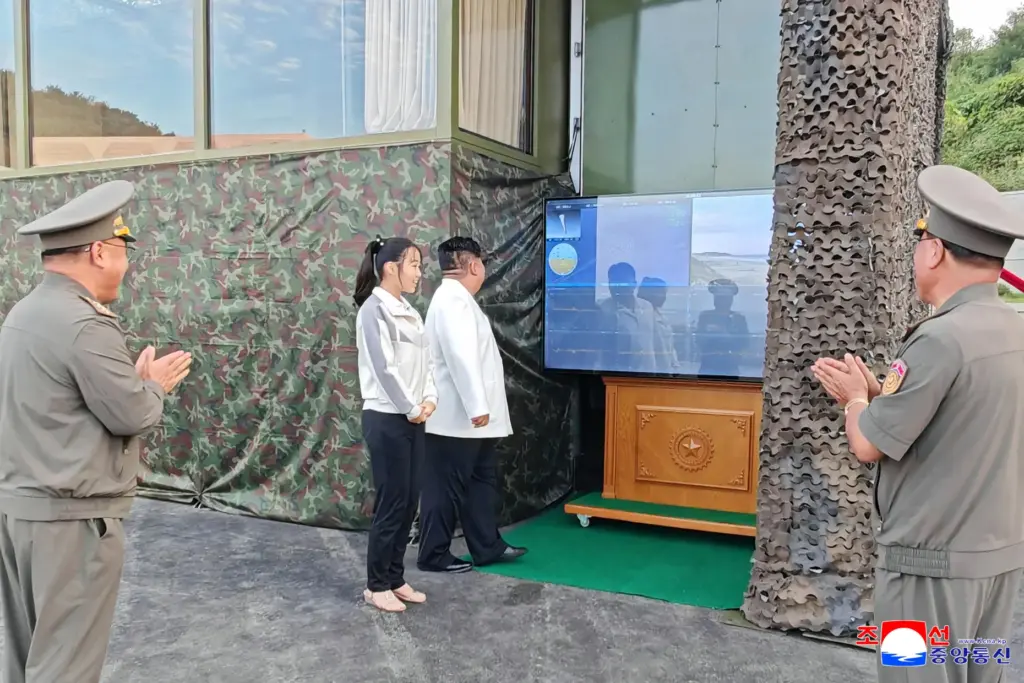 Kim Jong Un watches missile tests in an undisclosed location.