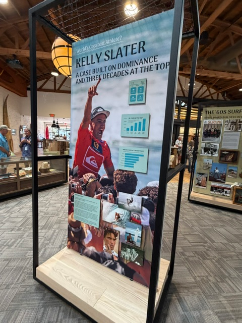 An exhibit at the the Surfing Heritage and Culture Center...