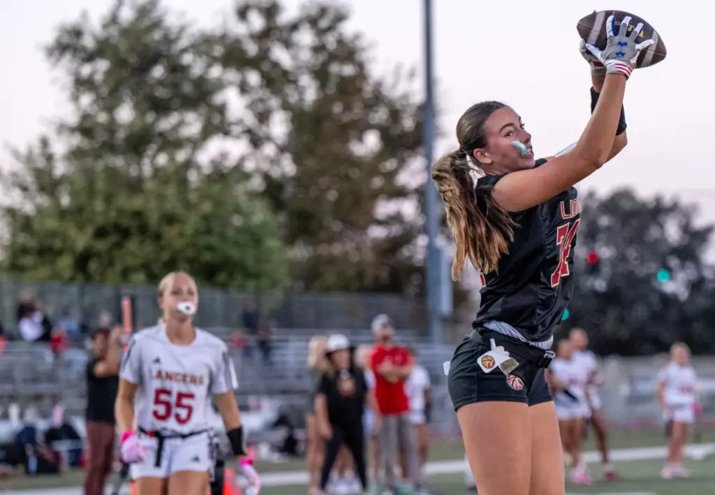 JSerraâs Sterling Flores (74) catches the ball during a Trinity...