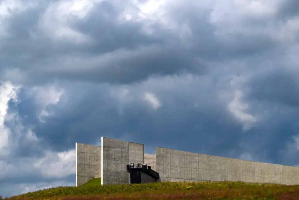 Visitors to the Flight 93 National Memorial in Shanksville, PA,...