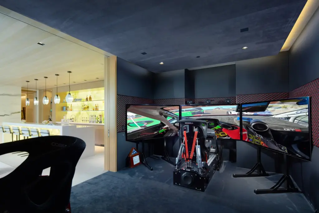 The virtual-reality racing room. (Courtesy of The Smith Group)