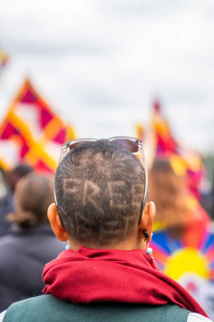 Pro-Tibet independence protesters demonstrate near the U.S. Capitol.
