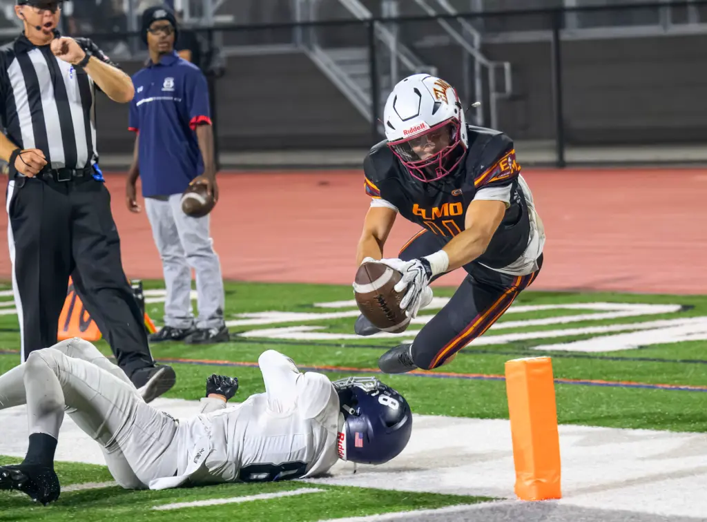 El Modena’s Aiden Sullivan goes out of bounds just before...