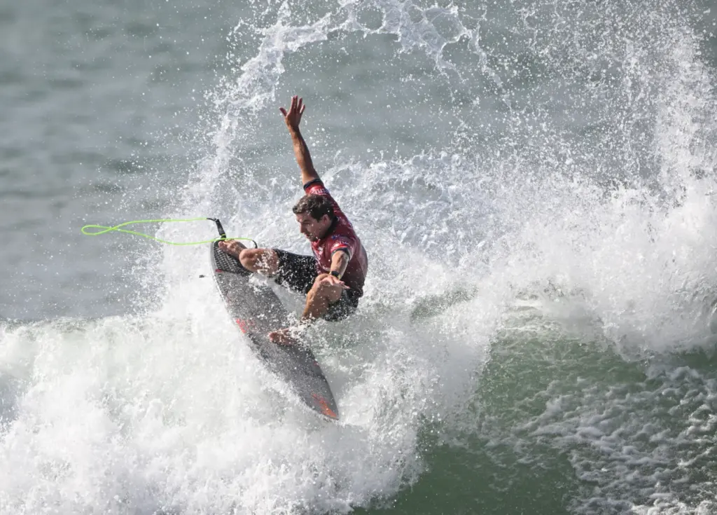 Callum Robson competes in Round 3 of the Trestles Pro...