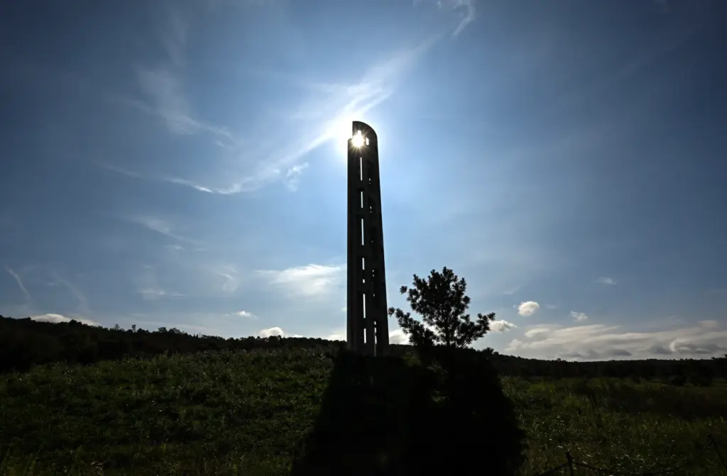 The Tower of Voices, a 93-foot-tall monumental tower holding 40...
