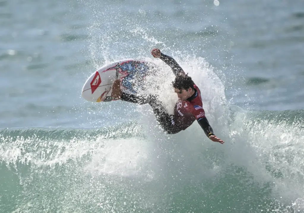 Griffin Colapinto competes in round 2 of the Trestles Pro...