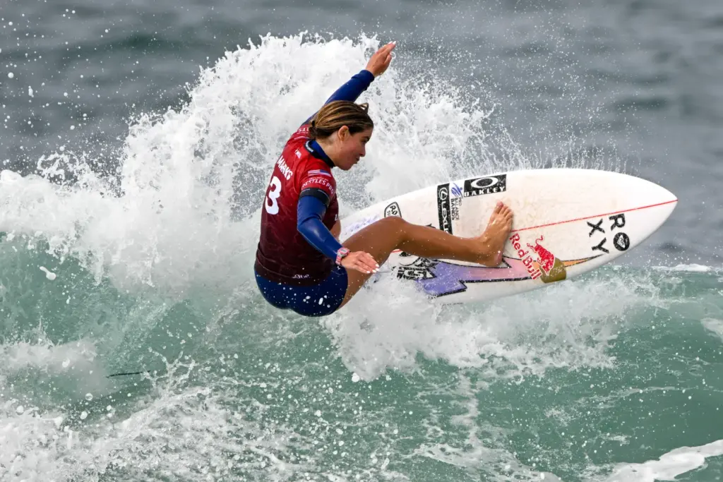 Caroline Marks competes in round 2 of the Trestles Pro...