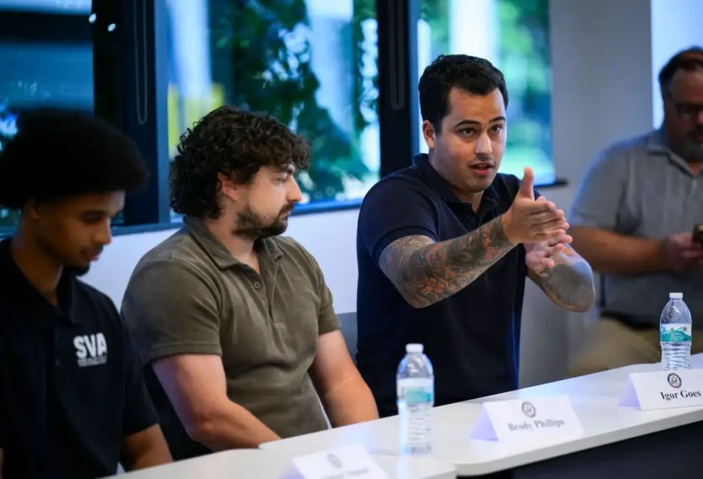 Irvine Valley College student and veteran Igor Goes talks about...