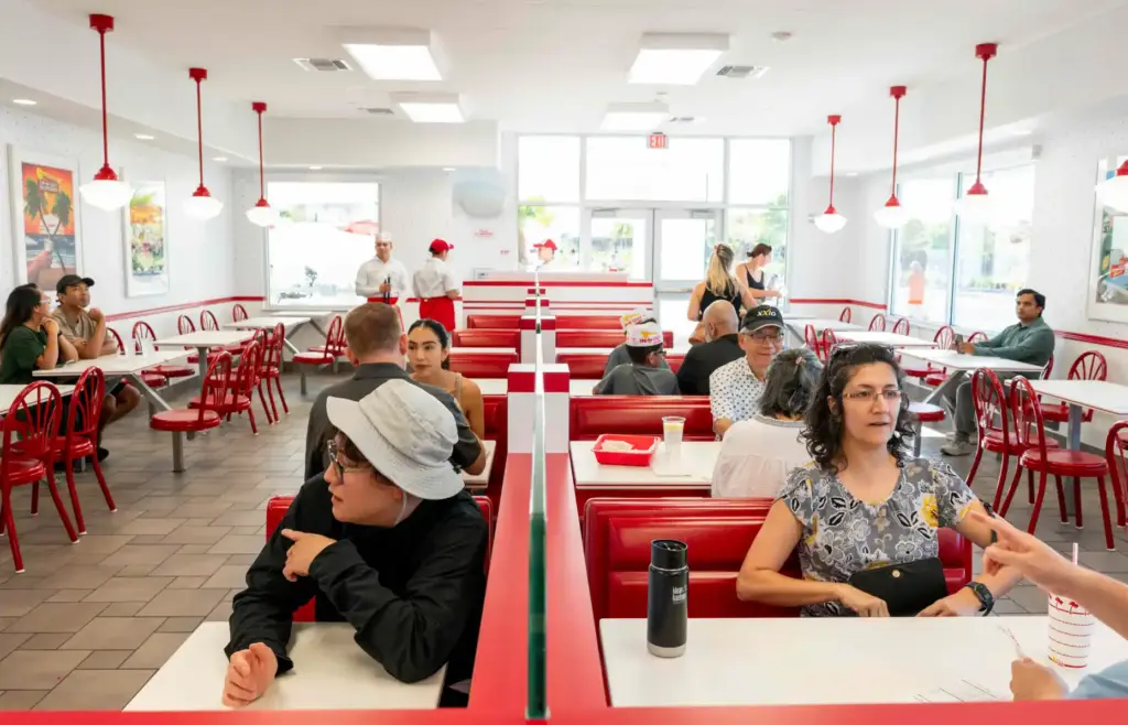 Shandiz Chou, right, waits for her order to arrive at...