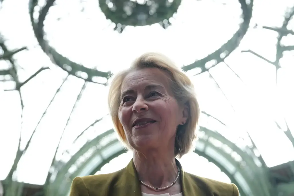 European Commission President Ursula von der Leyen arrives at the International Space Summit.