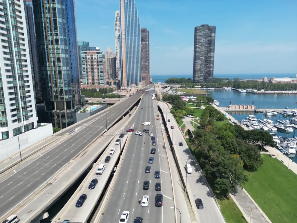 Traffic is rerouted as the stuck DuSable Lake Shore Drive...