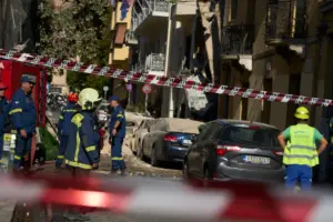 Blast near Acropolis in Greece injures 2, collapses a building. Local media say gas leak suspected
