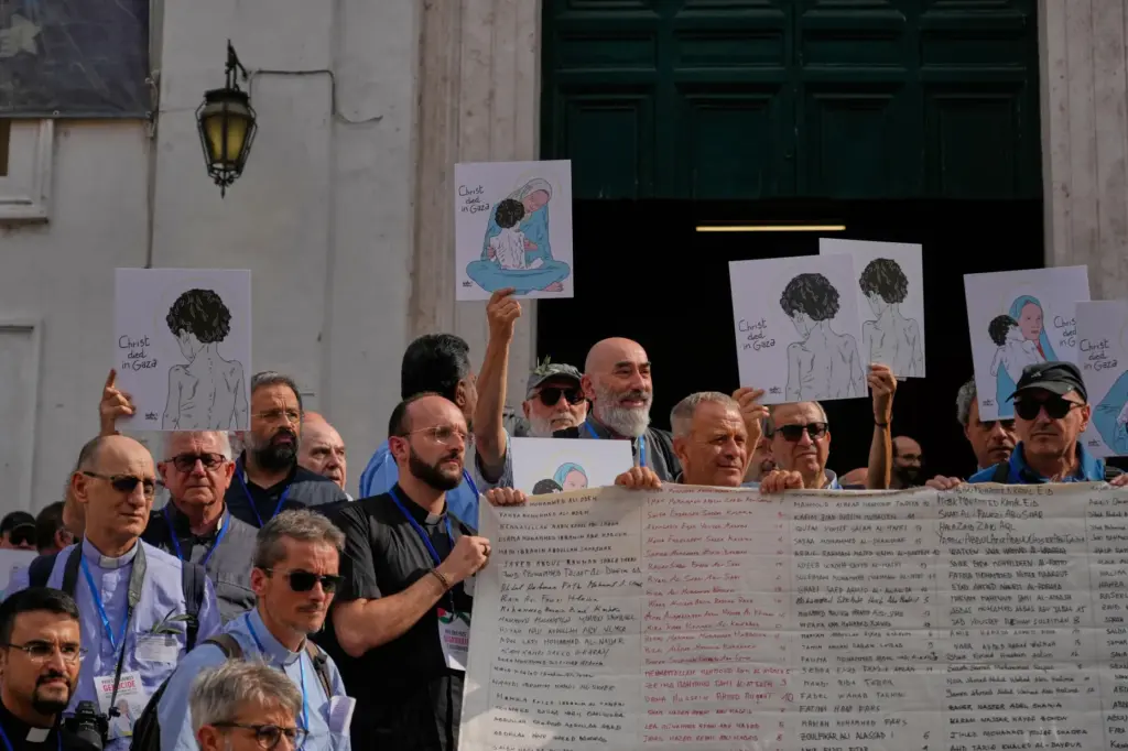 Priests from various countries, members of the “Priests Against Genocide”...