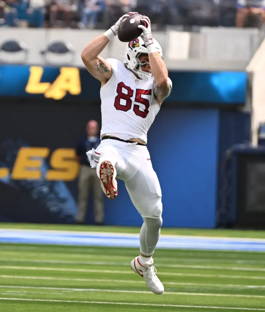 Arizona Cardinals tight end Trey McBride (85) catches a pass...
