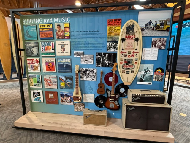 An exhibit at the the Surfing Heritage and Culture Center...