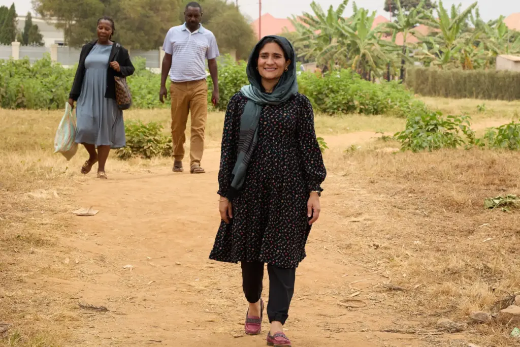 Shabana Basij-Rasikh walks in Rwanda.