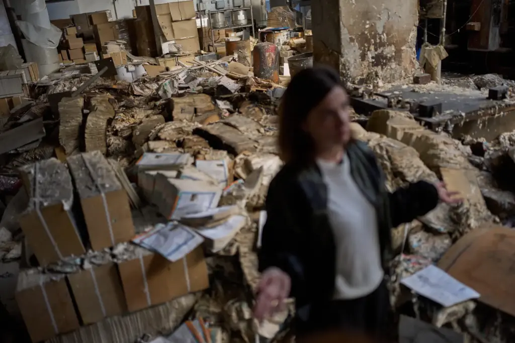 FILE – Viktoria Haidai, the commercial director of the Konvi...