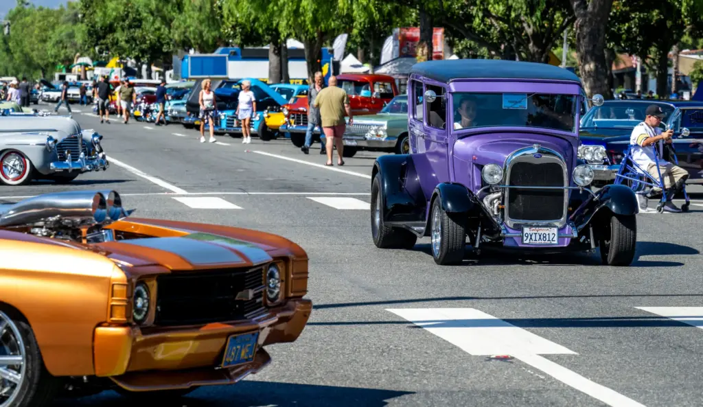 Classic car enthusiasts enjoy the Route 66 Cruisin’ Reunion as...