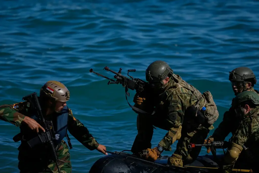 Military service members from Egypt and Greece take part in...