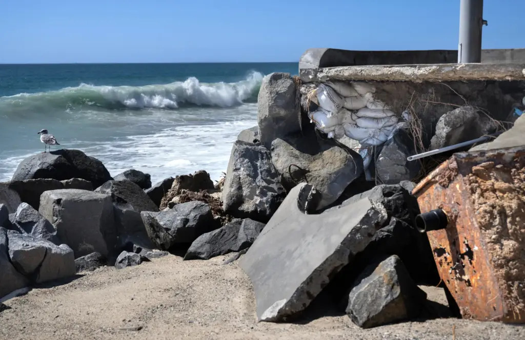 A storm damaged Aliso Beach in Laguna on Monday, September...