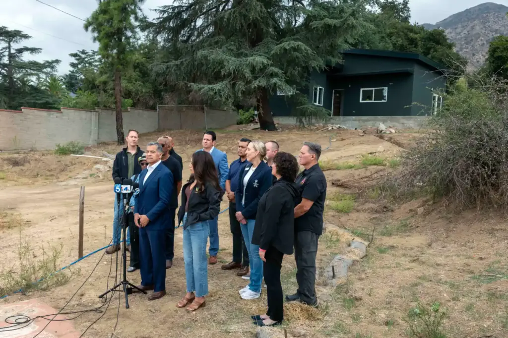 California gubernatorial candidate Xavier Becerra speaks during a press conference...