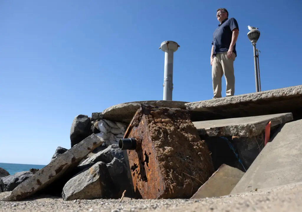 Matt Schneider, director of community developmentÂ in Laguna Beach, stands on...