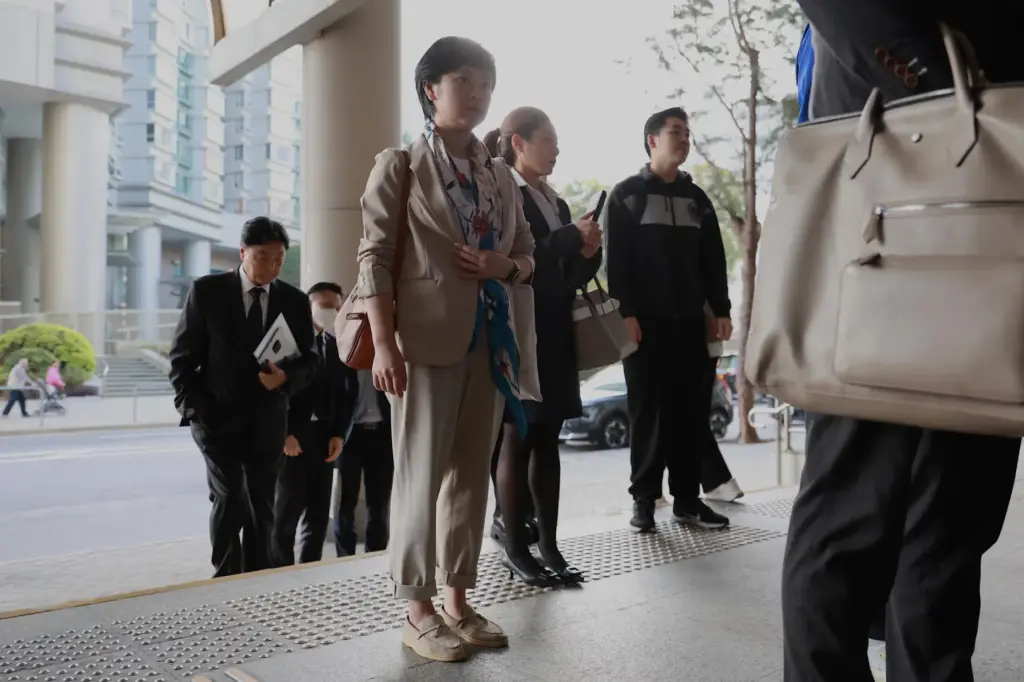 Selina Cheng arrives at Eastern Magistrates' Court.
