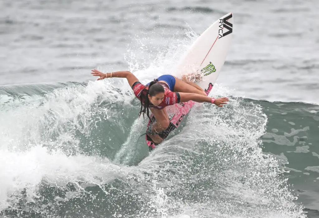 Bettylou Sakura Johnson competes in round 2 of the Trestles...