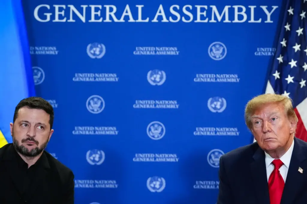 President Donald Trump meets with Ukraine President Volodymyr Zelenskyy.