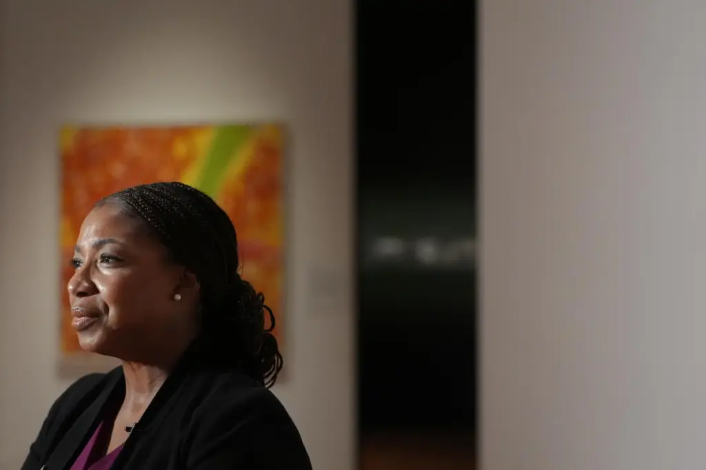 Shanita Brackett, acting director of the Smithsonian's National Museum of African American History and Culture, speaks.
