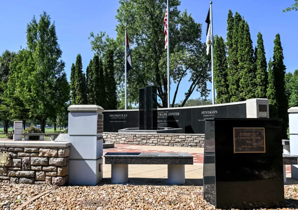 The Heroes Memorial at Fenton City Park in Fenton, MO,...