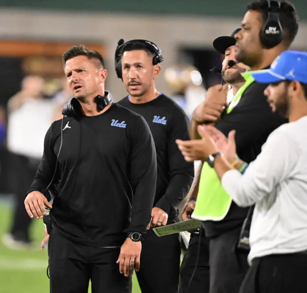 Head coach Bob Chesney of the UCLA Bruins in the...