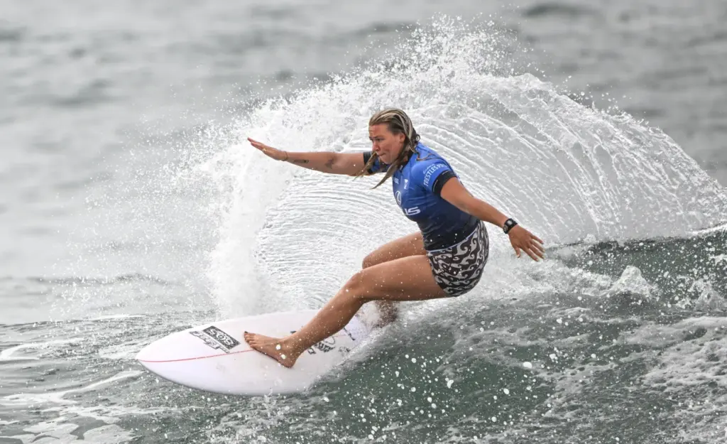 Kirra Pinkerton competes in round 2 of the Trestles Pro...