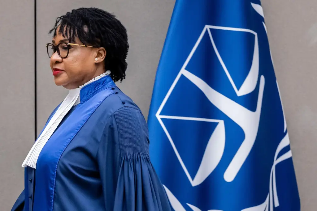 Presiding Judge Miatta Maria Samba arrives for a hearing.