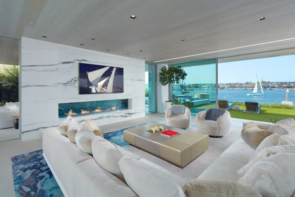 The great room side of the see-through fireplace. (Courtesy of...