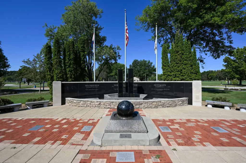 The Heroes Memorial at Fenton City Park in Fenton, MO,...