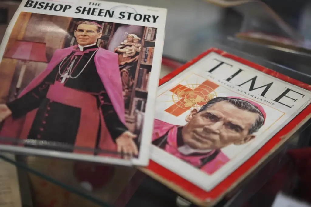 Artifacts and memorabilia depicting the late Archbishop Fulton Sheen
