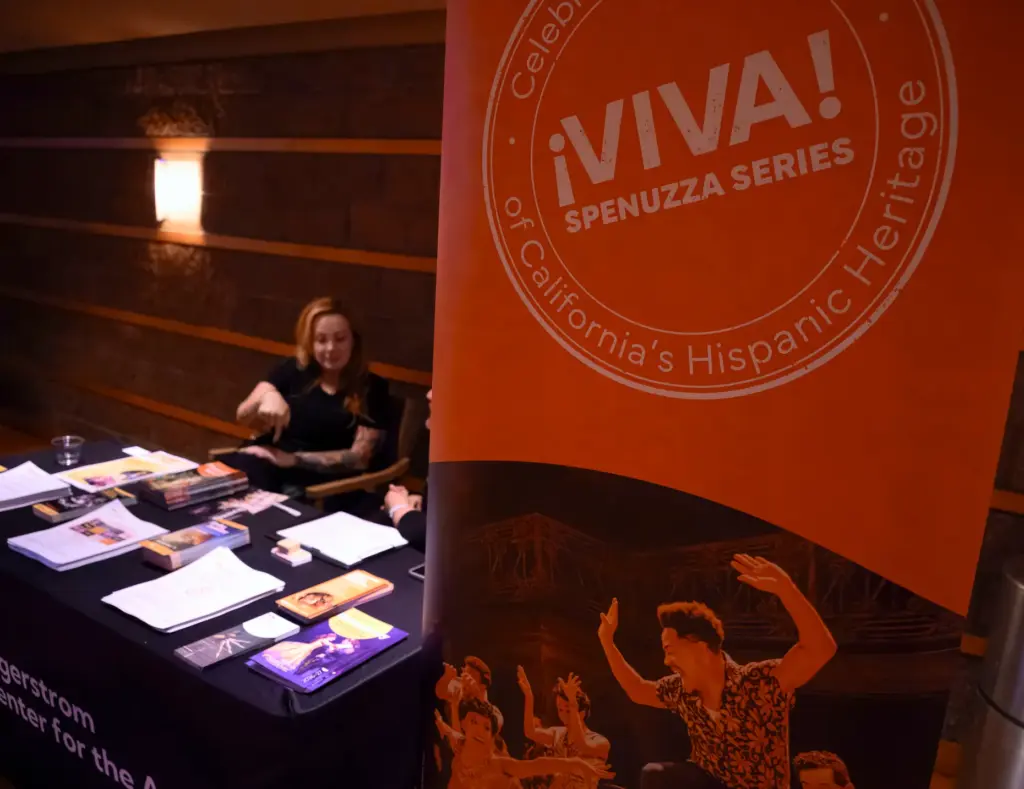 A banner promoting the Viva Spenuzza Series at the Segerstrom...
