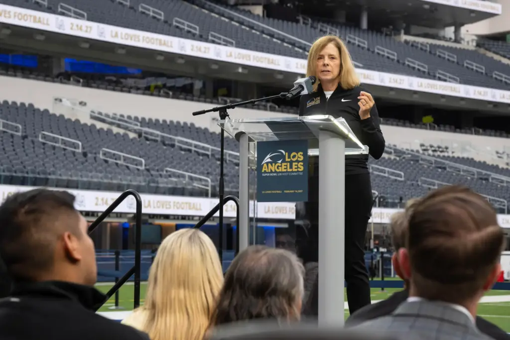 LASEC President & CEO Kathryn Schloessman speaks during the Road...