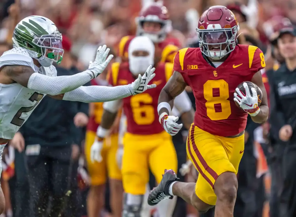 USC running back King Miller (8) carries the ball during...