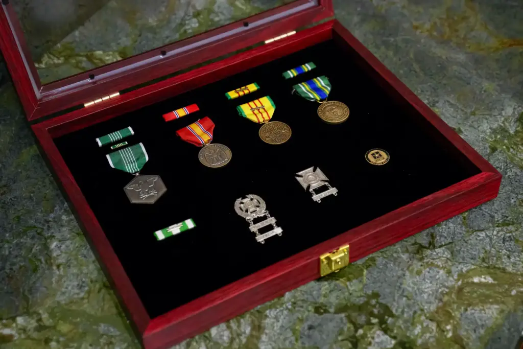 Army service medals presented to Charles Wolfe of Costa Mesa...
