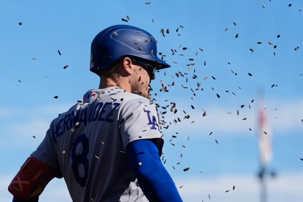 Dodgers’ Enrique HernÃ¡ndez celebrates after hitting a home run during...